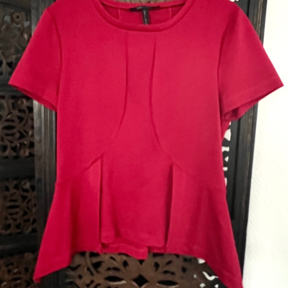 Elegant Red Women's Peplum Top